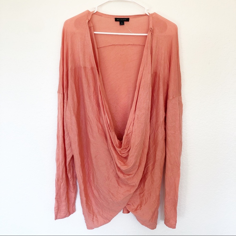 H by Halston | Long Sleeve Crossover Cardigan Top